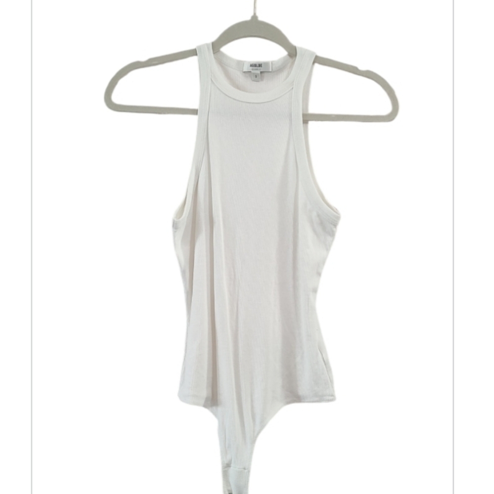 Agolde White Sleeveless Bodysuit